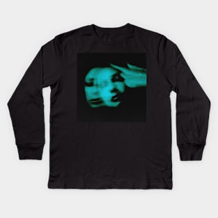 "Dissonance" Teal Self-Portrait 2021 // @filthywitch Kids Long Sleeve T-Shirt